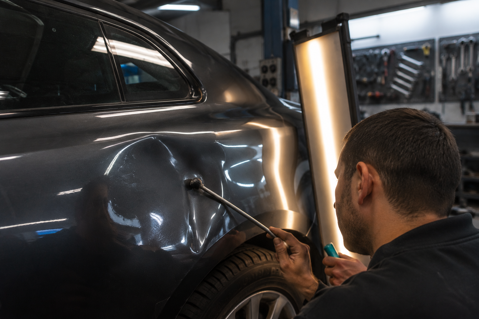 Débosselage d’un élément de carrosserie