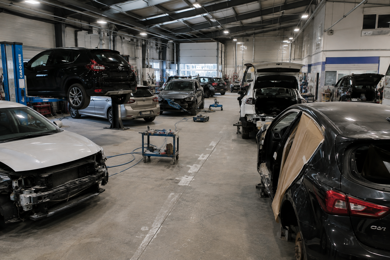 Travail de carrosserie réalisé dans l’atelier